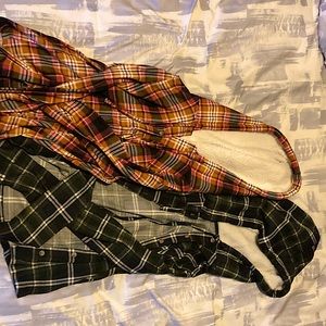 2 fuzzy flannels! Size small and XS! Rue 21!